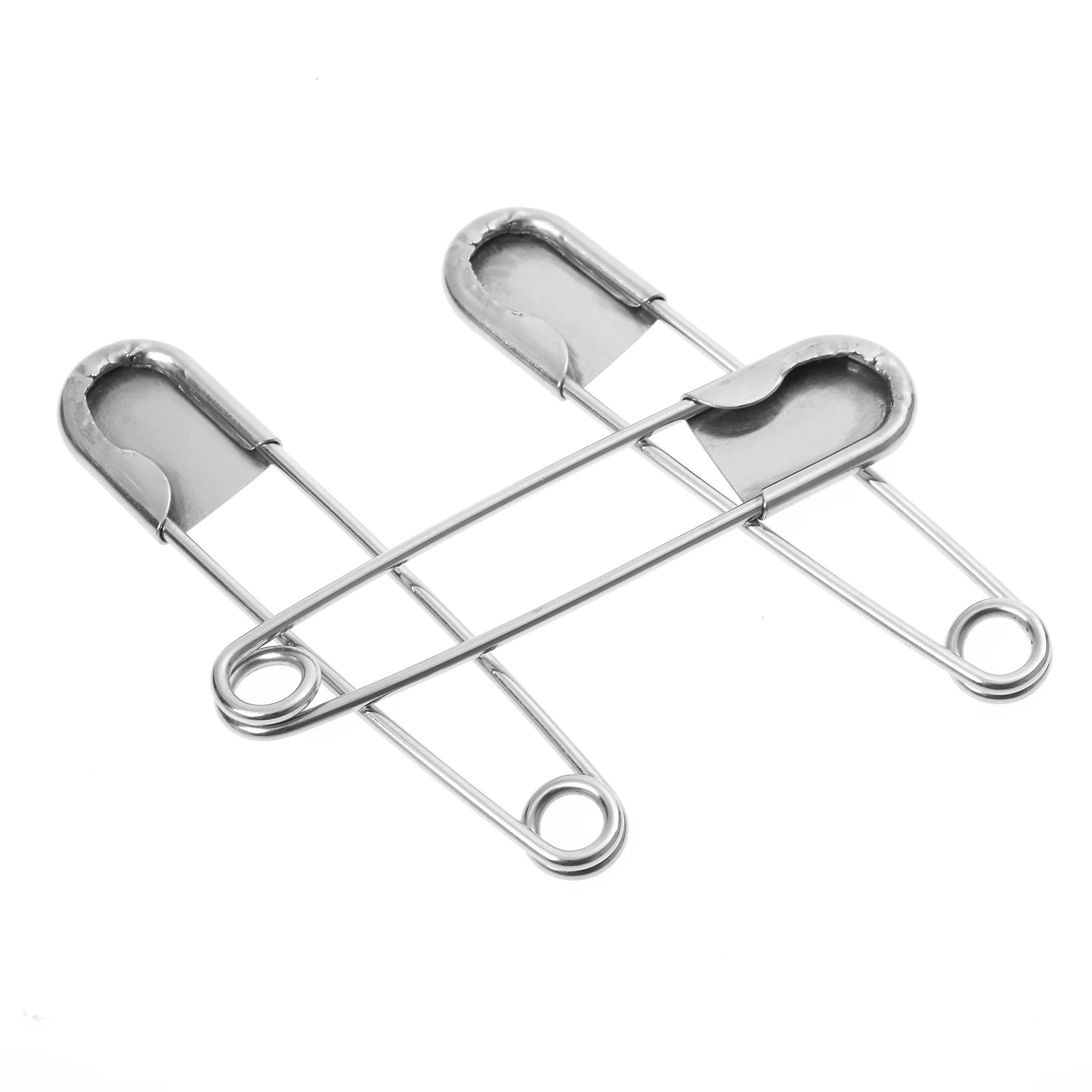 2pcs Stainless Steel Large Safety Pins Diy Sewing Tools Accessory Metal Lapel Clasp Pins For Scarf Skirts Knitted Fabric Crafts