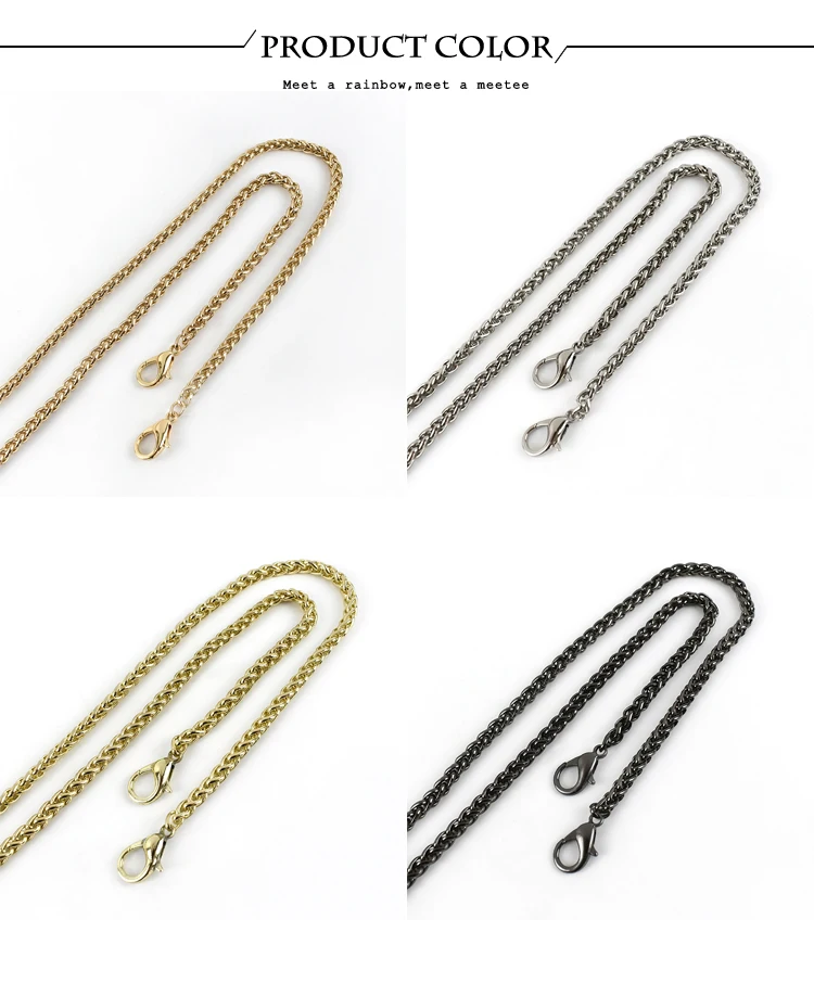 Deepeel 5mm Metall tasche Kette 50/110/120cm für Ersatz Schulter Handtasche Gepäck riemen Griff Schnallen DIY hand gefertigte Accessoires – Detail 9