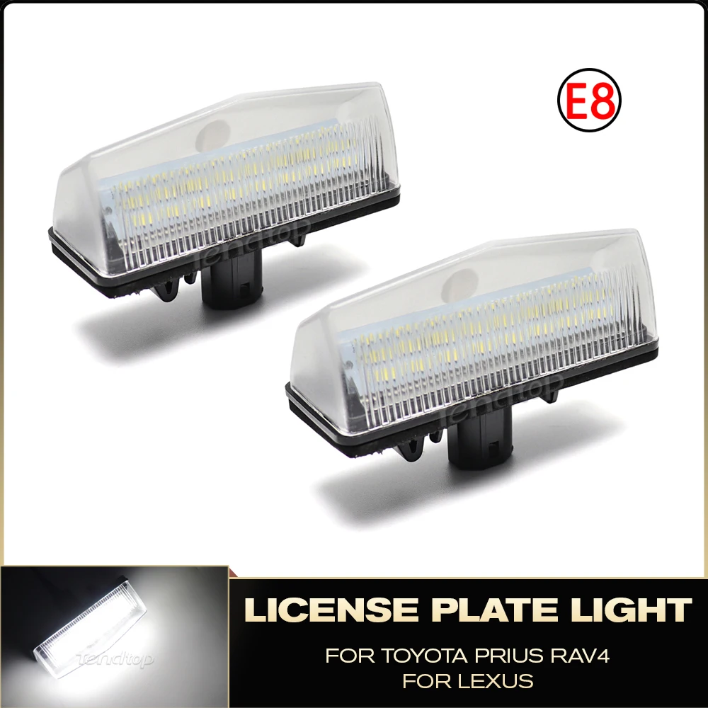 2 unids/set luces LED de matrícula para Toyota Prius XW20 XW30 Prius Plus RAV4 blanco 12V Kit de bombilla de lámpara de placa de número LED