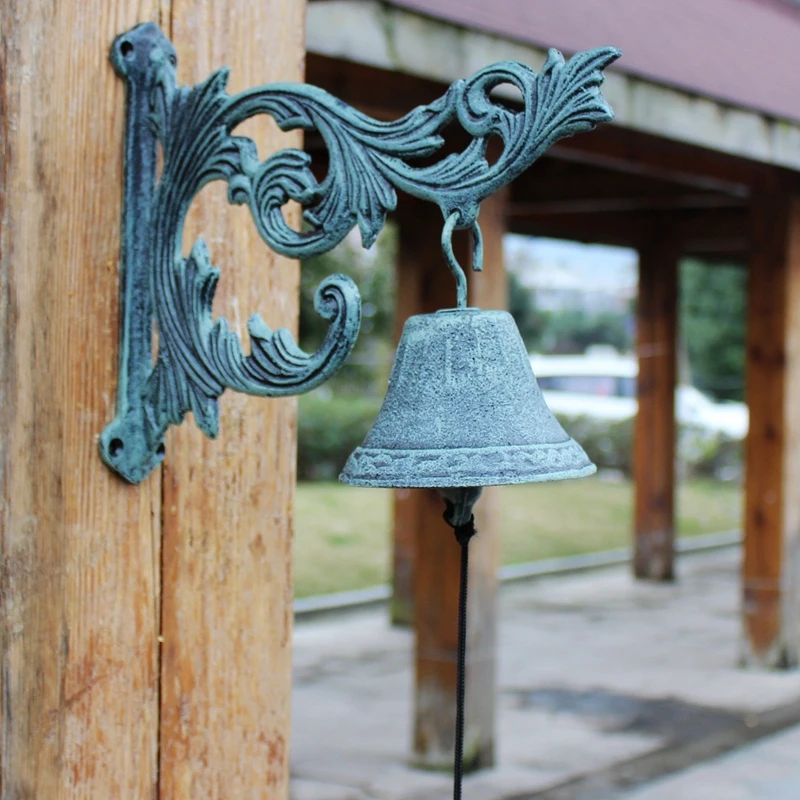 Large American European Style Antique Cast Iron Doorbell Bell in Front of the Door Courtyard Decoration