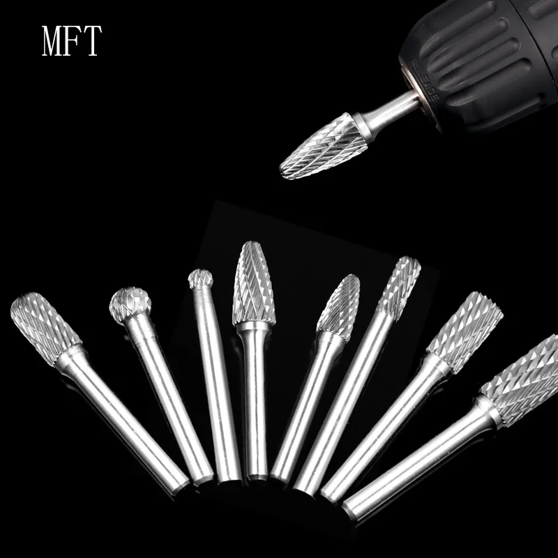 

8 Pcs/set 6mm-12mm Tungsten Carbide Burr Bit CNC Engraving 1/4" Rotary Cutter Files Hot Sale