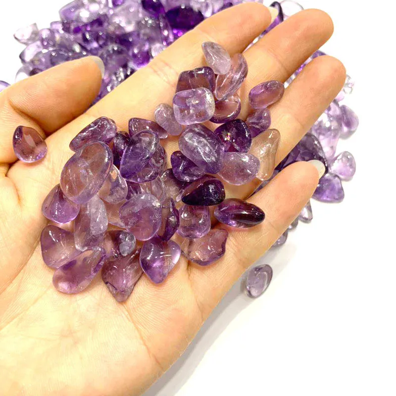 

100g 8-12mm Natural Amethyst Gravel Quartz Crystal Stone Rock Chips Lucky Healing Natural Stones and Minerals