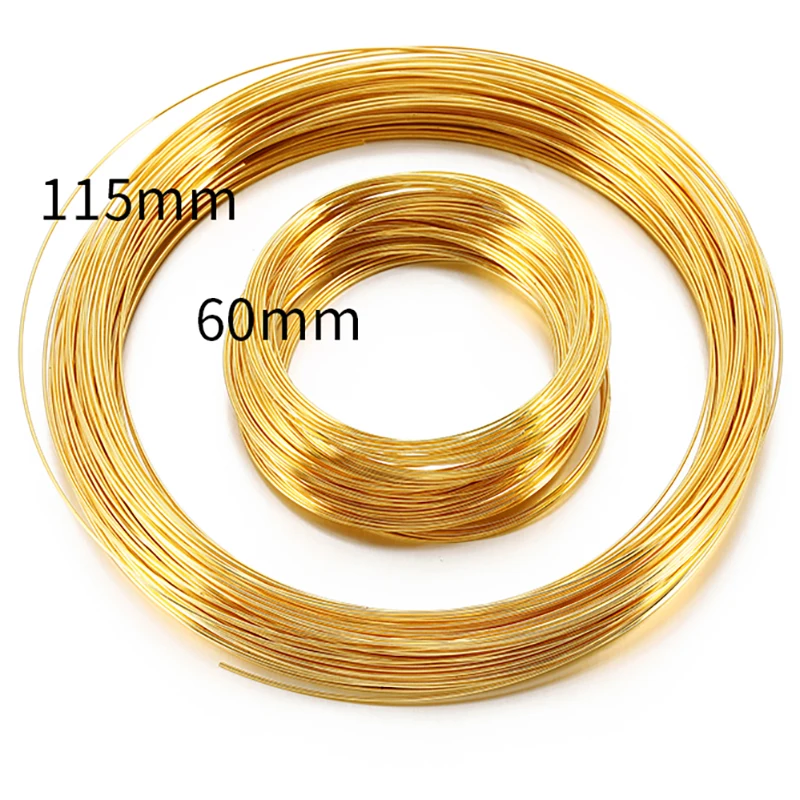 100 Vòng Vàng Không Gỉ Màu Sắc Dây Bộ Nhớ 60Mm Vòng Tay Vòng Vòng 115Mm Vòng Cổ Cổ Vòng Trang Sức Làm tự Làm Phụ Kiện