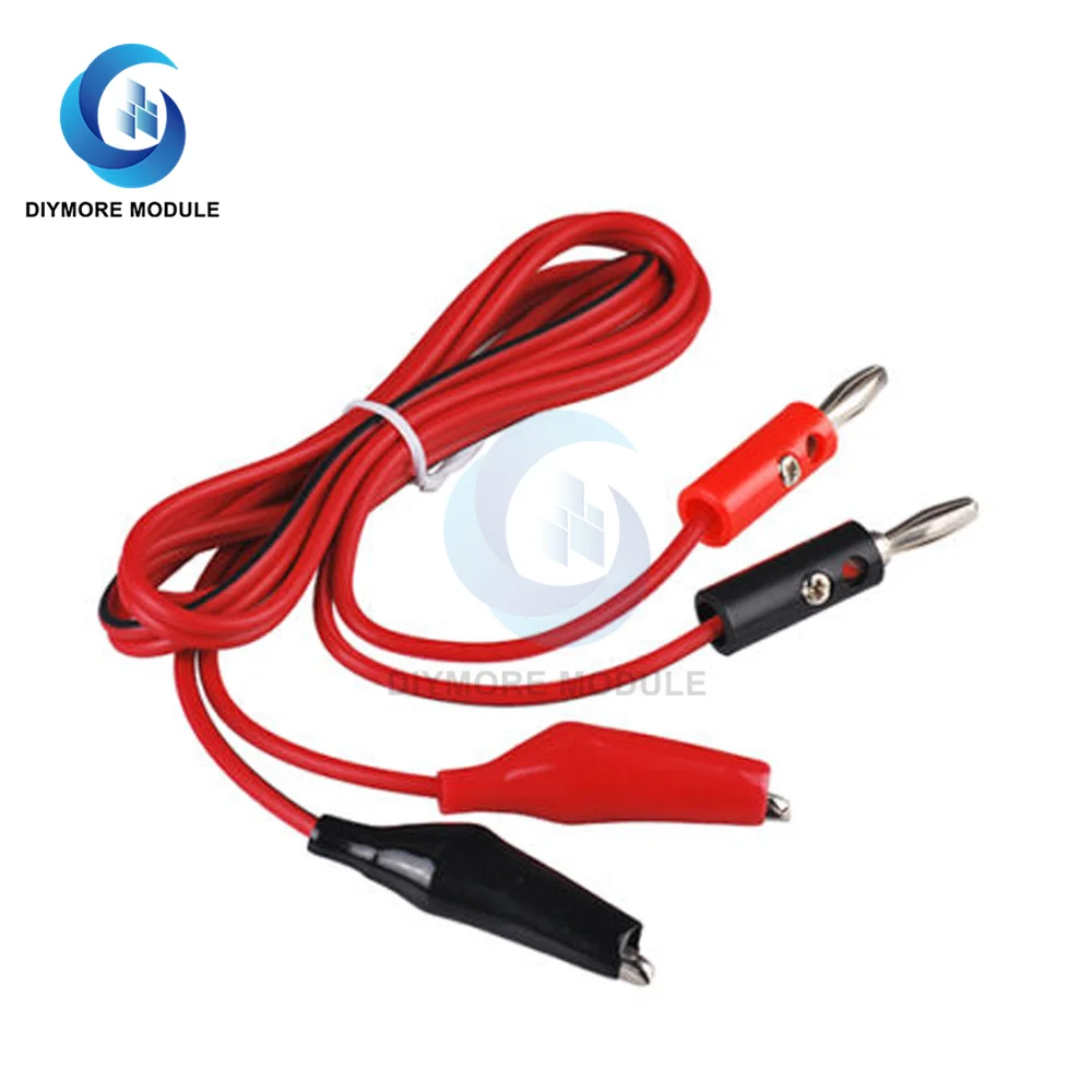 5pcs Dual Banana Plug - Alligator Clip Probe Test Silicone Lead Multimeter Cable Length 1 M