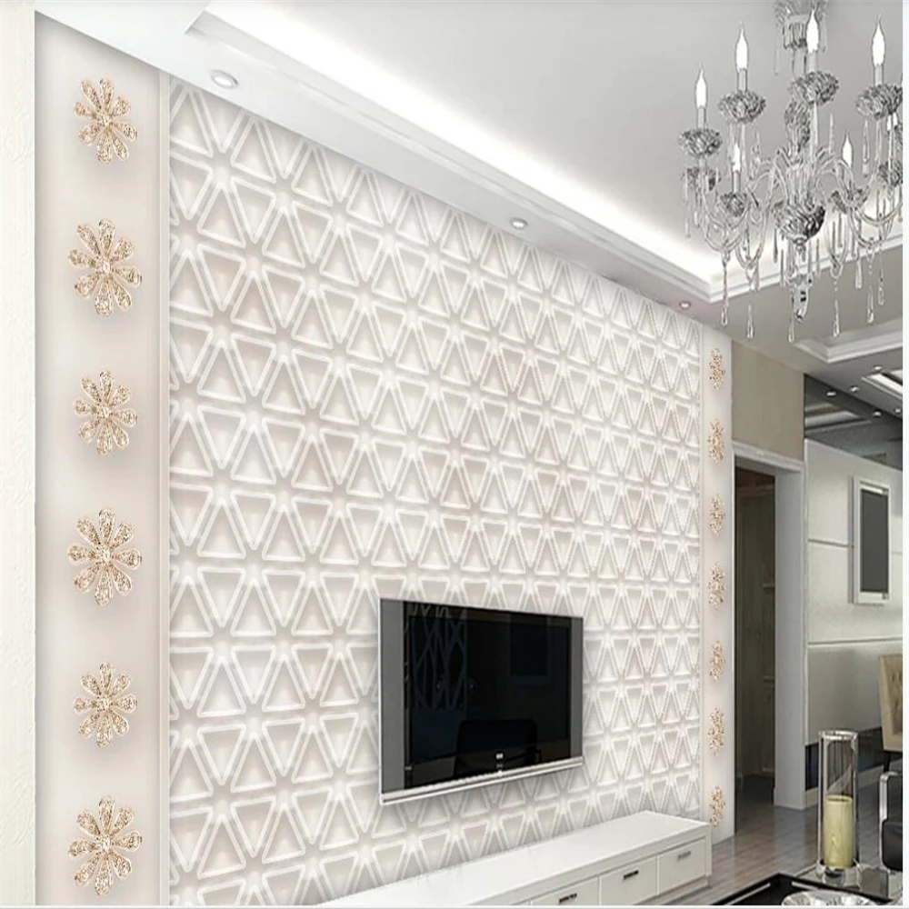 

Simple European embossed pattern jewelry wallpapers TV background wall 3d murals wallpaper for living room