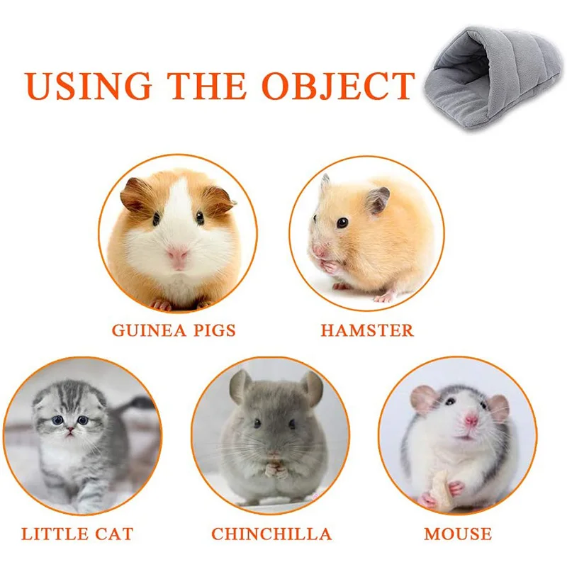 Meerschweinchen-Warmbett, Kaninchenhaus, Hamster-Schlafsack, Kleintier-Zubehör, Höhlennest, Weiche Fleece-Hausschuhe, Bett für Meerschweinchen, Meerschweinchen-Accessoires – Detail 15