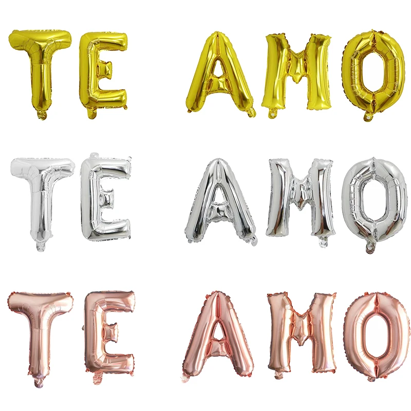 16inch TE AMO Balloon Spanish I Love You Letter Foil Globos Valentine's Day Wedding Anniversary Decoration Party Decoration