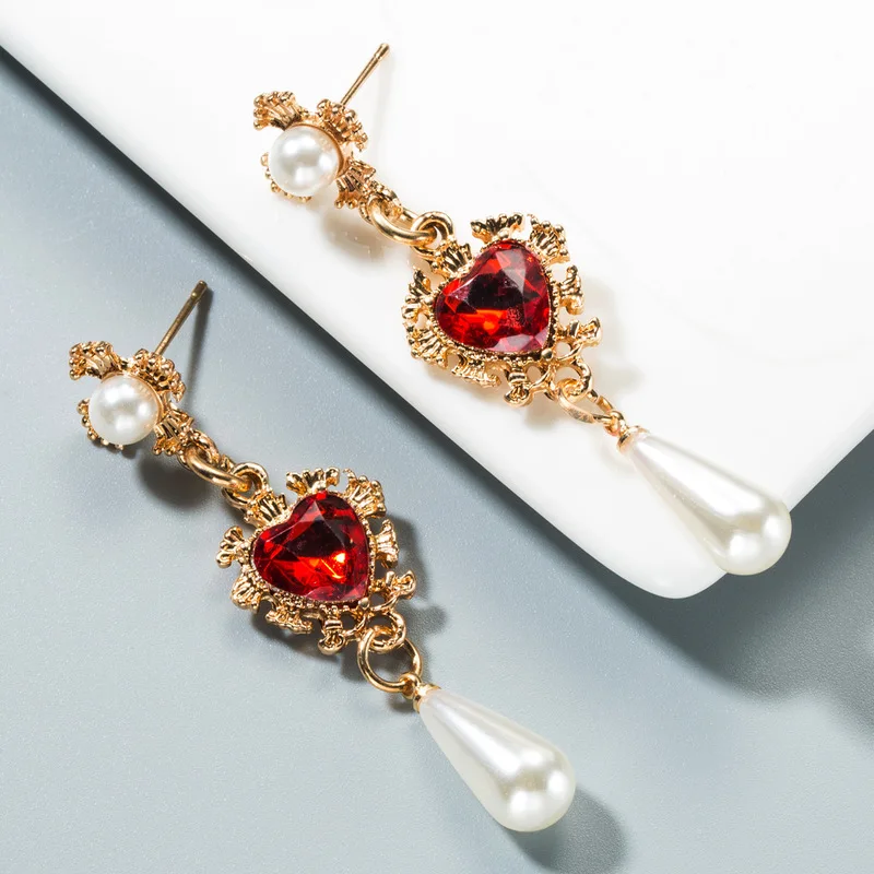 2019 Special Offer Aretes Pendientes Brinco New Earrings Female Baroque Retro Eardrop Love Water Pearl Long Temperament Fashion 