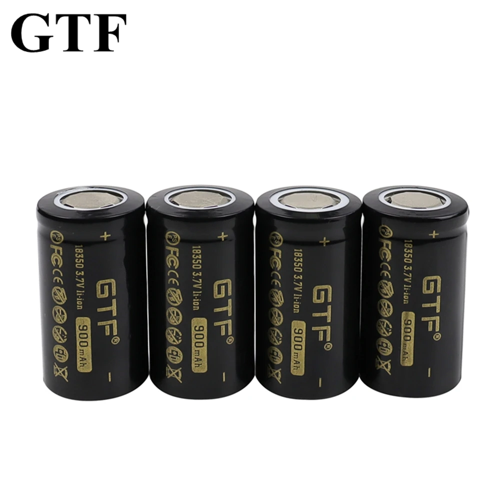 GTF 18350 3.7V 900mAh Lithium Ion Battery high power For electronic product 18350 Lithium ion Rechargeable Batteries