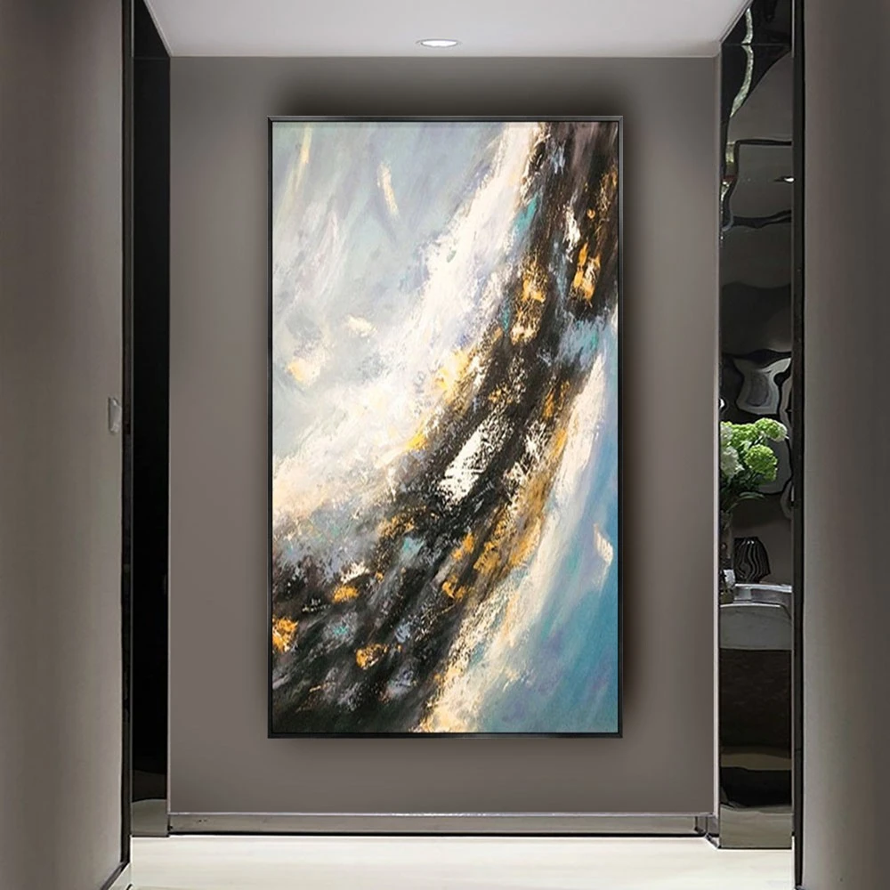 Fashion Wall Art Handmade Rich Colors Abstract Oil Painting On Canvas Big Brush Knife Abstract Trim Paintings Decor Living Room