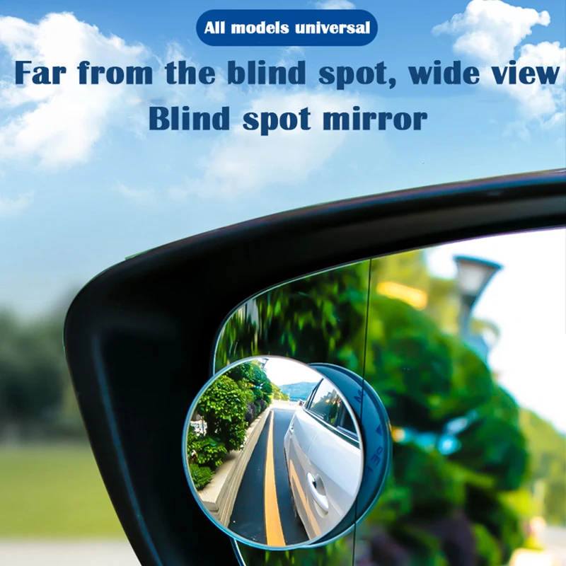 2pcs Car Blind Spot Mirror Blind Zone Mirror Wide Angle Round Convex Mirror 360 Degree Small Blindspot Rearview Parking Mirror