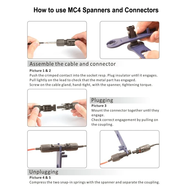 IWISS LY-2546B IWS3/4 Solar Crimping Crimper Plier Tool Kit Crimp 2.5/4/6mm2 range with Stripper, Cutter, Spanners,  Connectors