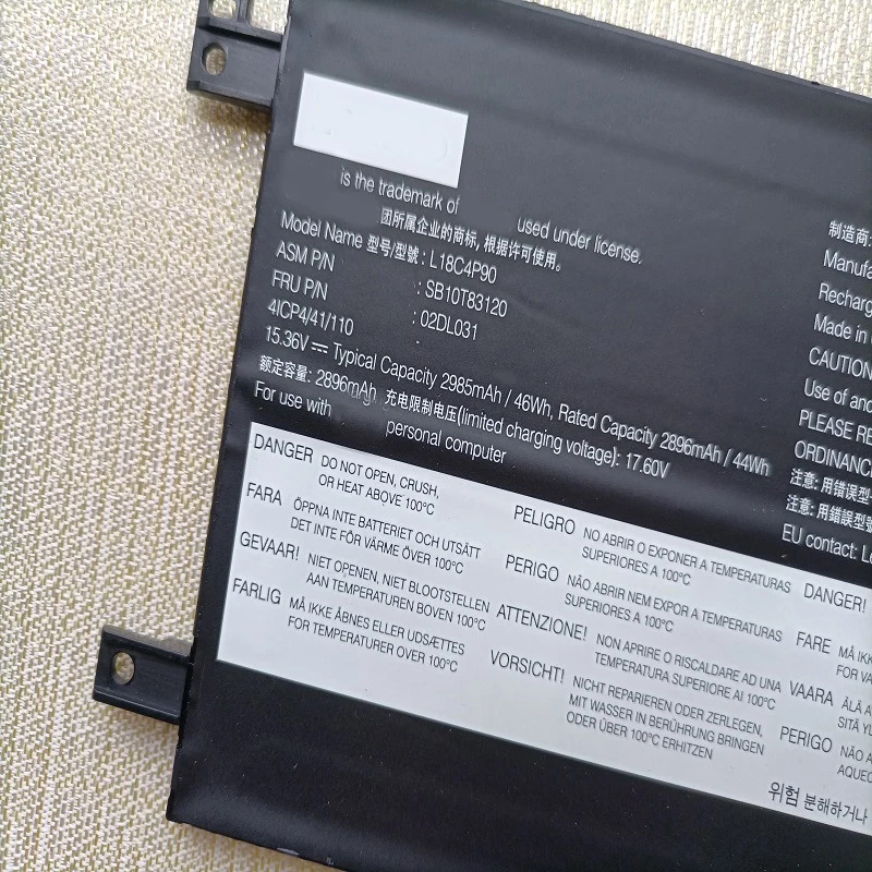 Imagem -03 - Bateria para Lenovo Thinkpad L18c4p90 02dl031bateria L13 Yoga 20r5 20r6yoga s2 Gen6l18m4p90 L18d4p90 Sb10t83177 Sb10t83120 5b10w13934