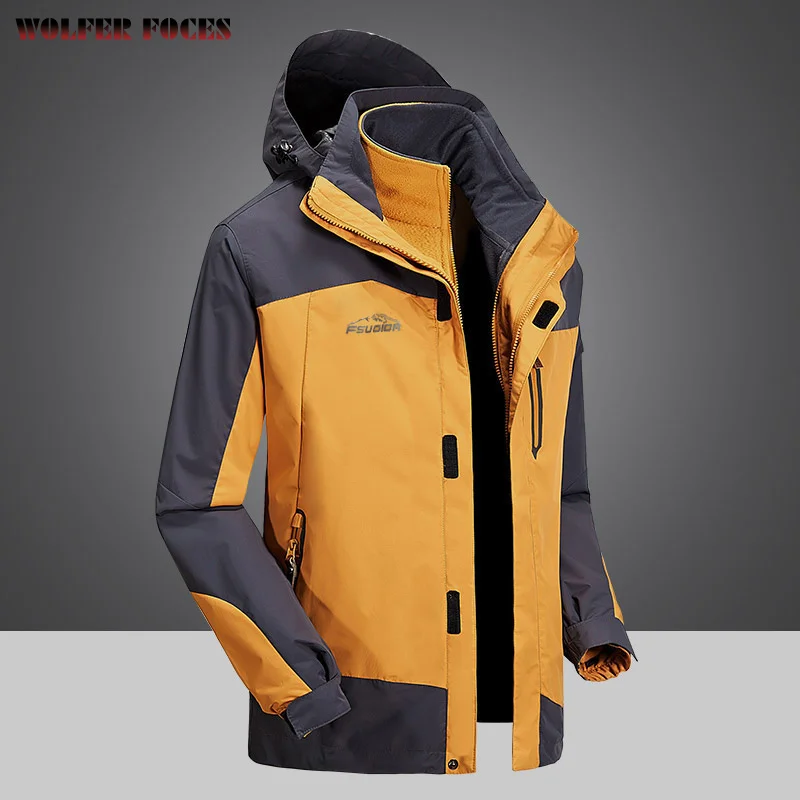 

New Advanced Stormsuit Men's Outdoor Autumn And Winter Three In One Mountaineering Suit Detachable Fleece Inner Jacket