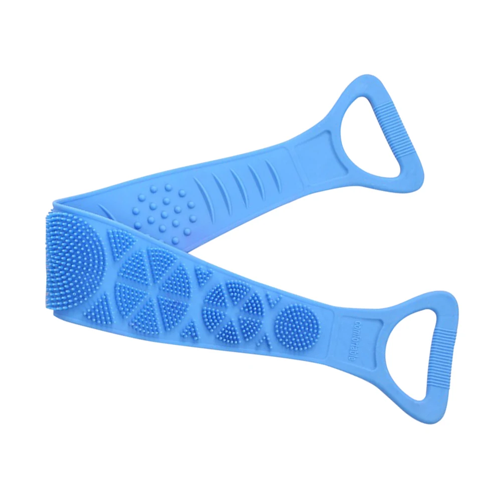 Brosse de bain en silicone pour le dos, épurateur doux, ceinture de bain en luffa, accessoires de massage extensibles pour le corps
