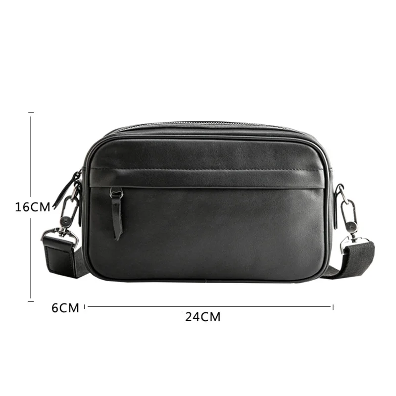 AETOO-Bolso cruzado de cuero de vaca para hombre, bandolera informal de primera capa, con personalidad juvenil