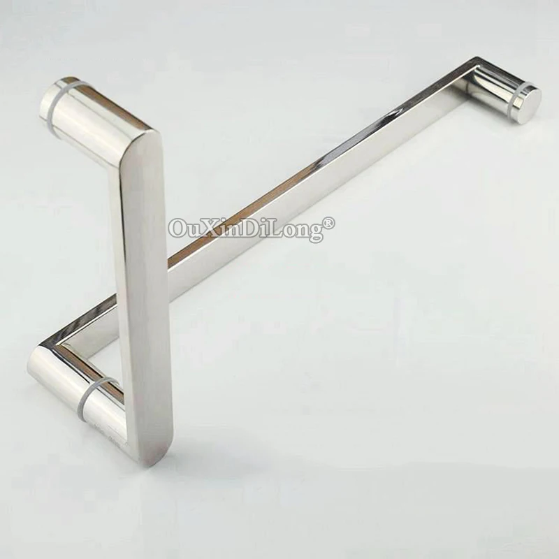 New 2PCS 304 Stainless Steel L Shower Sliding Door Handles Glass Door Push Pull Handle Towel Bar Polished Chrome/Gold/Dumb Black