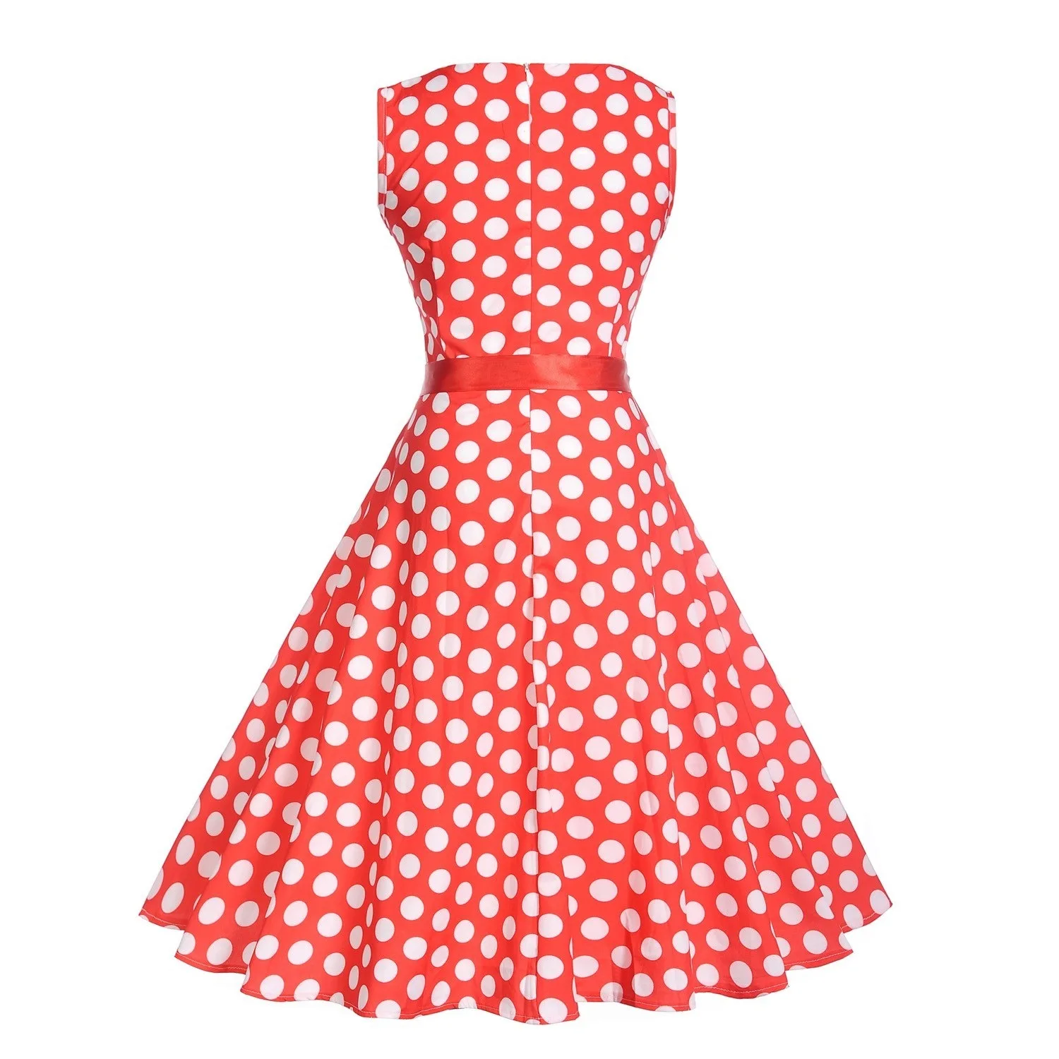 Summer Polka Dot Dress Women Print A-line Party Dress Sleeveless Elegant Vintage Dresses 2020 Perspective Vestido LWL1699