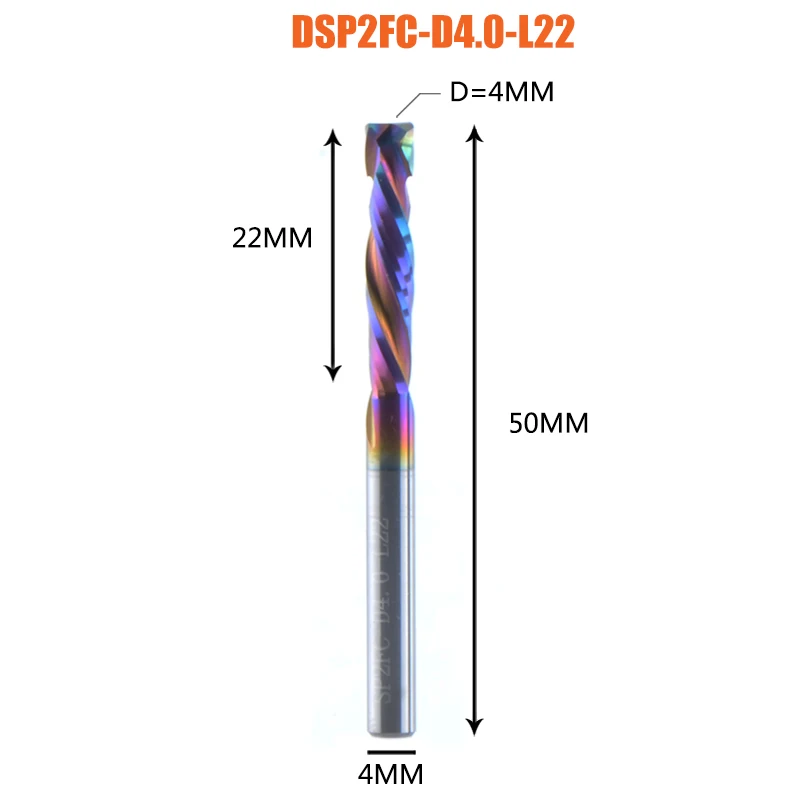 Dreanique ф memplista 1 ST houtwerk frees compressie UP & DOWN Cut 2 Fluiten Spiraal Carbide Frezen Hout End Mill