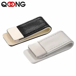 Custom Lettering Leather Money Clip Metal Men Women Card Pack Slim Bills Cash Clips Clamp for Money Thin Billfold Holder ML1-046