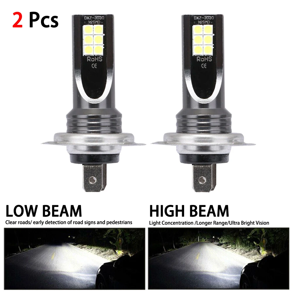 

2PCS H7 10000LM 6000K 80W DC 9-32V IP68 Waterproof Dust Seal Car Canbus Error Free CSP LED Headlight Fog Light Bulbs Beam Kit