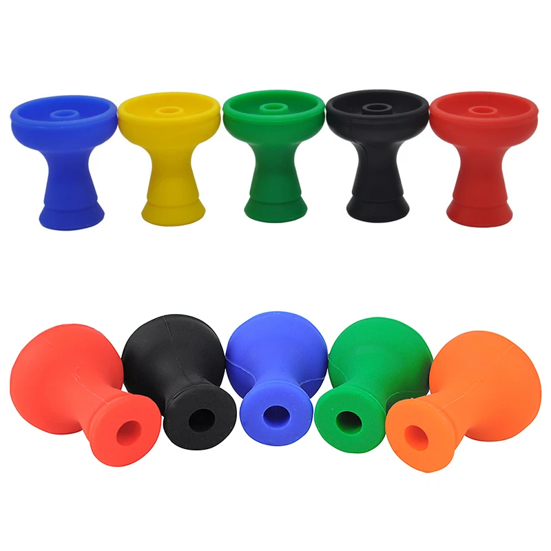 One Hole Silicone Hookah Bowl Funnel Flavor Holder Phunnel Silicon Shisha Head Unbreakable Chicha Pot Sheesha Part Narguile Cup