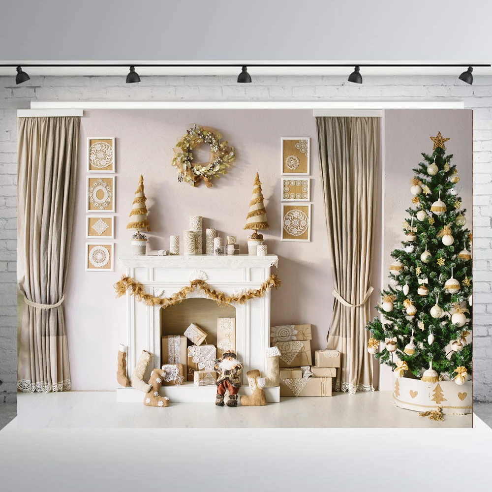 

Christmas Backdrops for Photoshoot fireplace Photo Background Xmas Decoration Photography Props kids picture party event vinyl