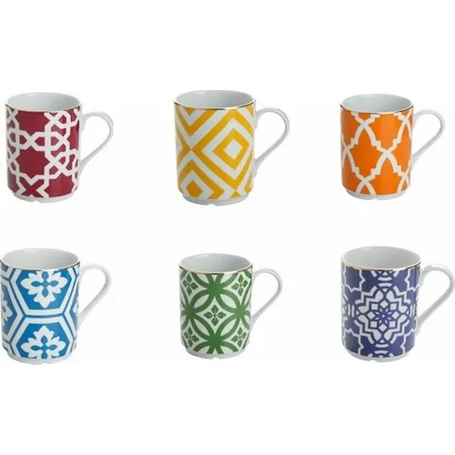 Mixed Color Mug Set 6 Piece Tea Coffee Cups Tea Coffee Sets Tea Coffee For Turkish Tea Cup Set Glass porcelain Ceramic