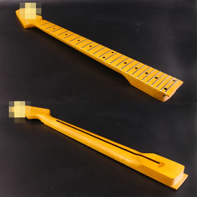 S5-2 Guitar Neck 25.5inch 24 Fret  Yellow Painting Dot  Inlay Canada Maple  guitar Part