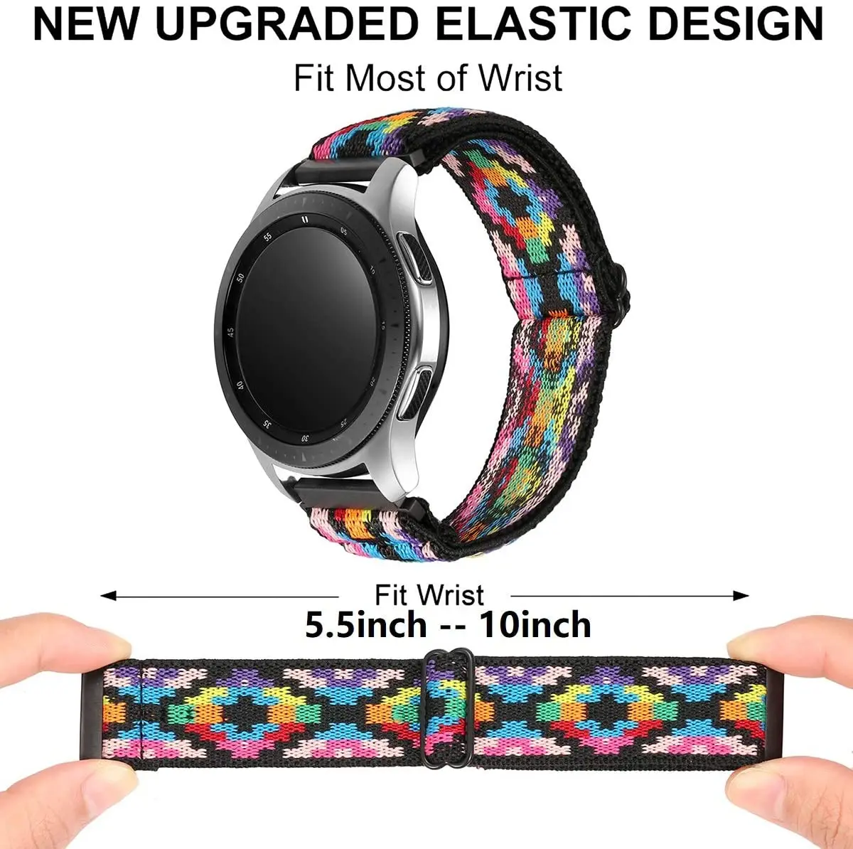 20mm/22mm Strap For Samsung Galaxy watch 5/pro/4 44mm 40mm /classic 3/Active 2/46mm/42mm Adjustable Elastic Nylon bracelet band