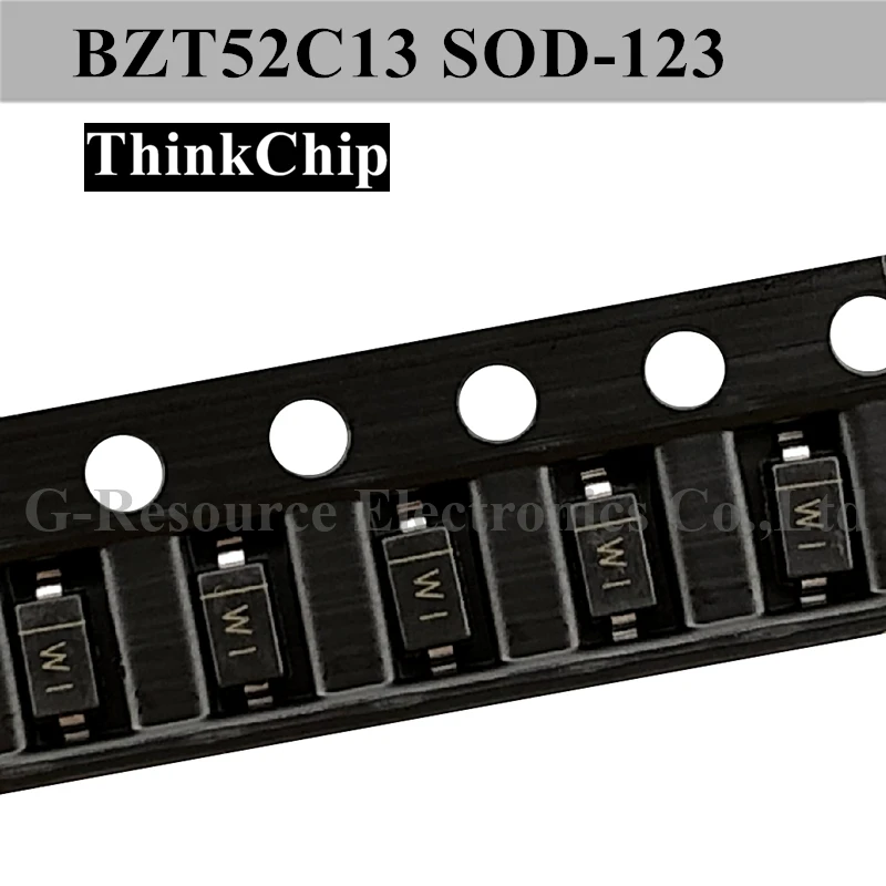 (100Pcs) BZT52C13 SOD-123 SMD 1206แรงดันไฟฟ้าStabilizedไดโอด13V (เครื่องหมายWI)