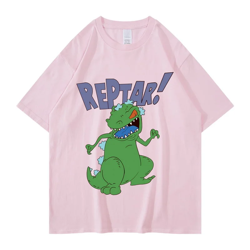 Hip Hop T-shirt Men Funny Cartoon Comics REPTAR Print Tops Tee Summer Casual Hipster High Street Oversized Streetwear Tshirt