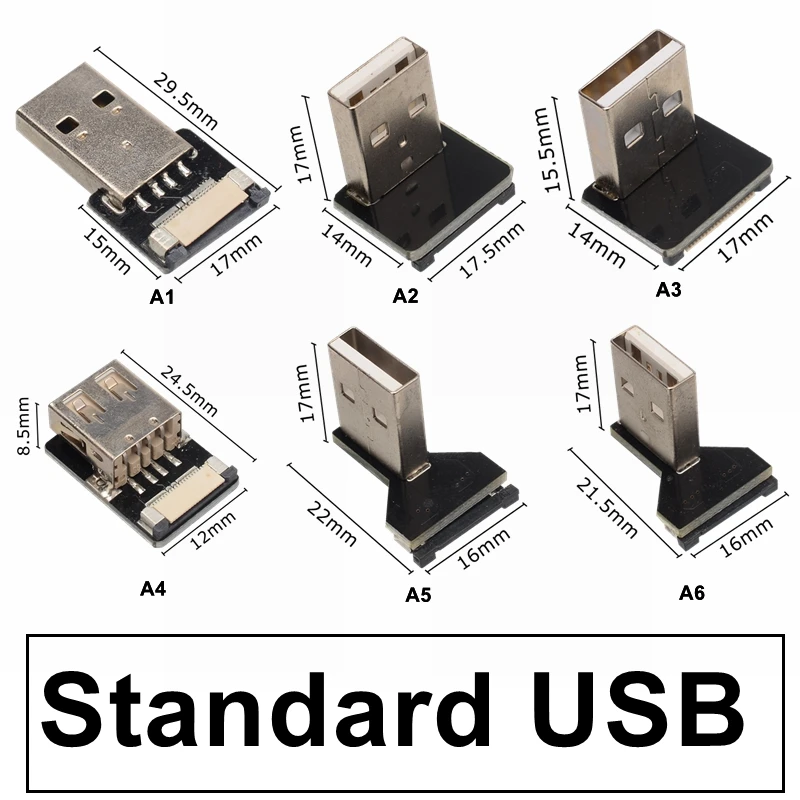 USB 2.0 Type-A Male to Type-C Male Up/Down Angle USB Data Sync & Charge Cable type c Cord Connector adapter FPC FPV Flat