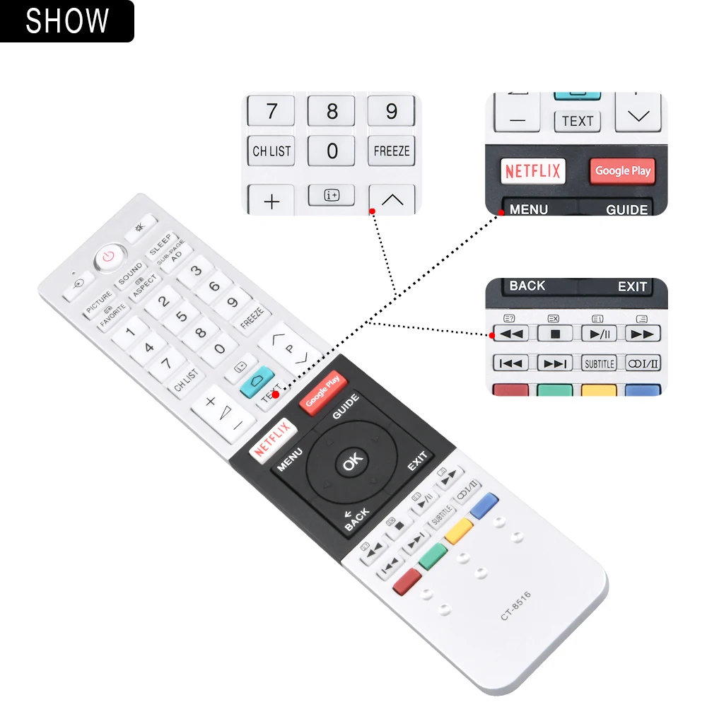 Nadaje się do Toshiba telewizor z dostępem do kanałów 3D pilot zdalnego sterowania CT-8516 oryginalny model 49U7750VE 55u7750 65u7750vn 75u7750