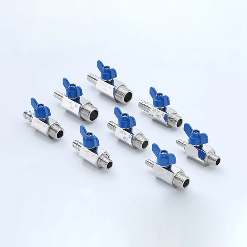 Électrovanne Butterfly Handle Mini Ball Valve Stainless Steel Leather Tube Pagoda Internal/External Thread Miniature Water Valve Switch Eau et vapeur — détail 2
