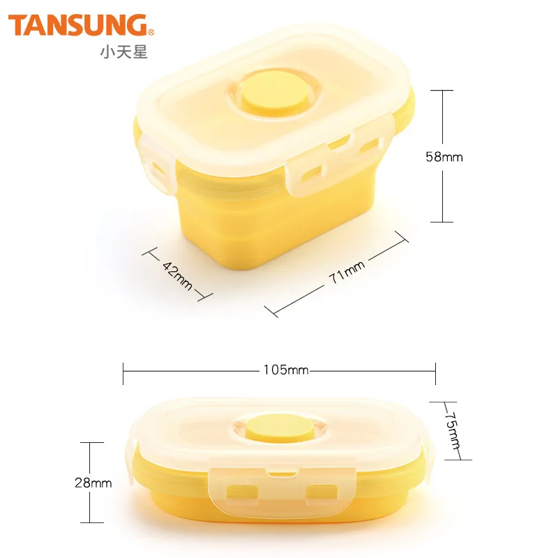 4pcs150ml baby kids leakproof bento box snack container collapsible food kawaii baby seperate bowl four color fresh box with lid