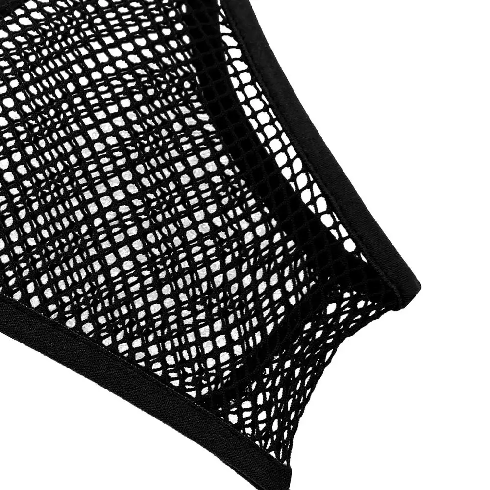 Women Fishnet Bra Top Cropped Tank Top Lingerie Deep U Neck Hollow Out See Through Fishnet Wide Shoulder Straps Vest Crop Tops