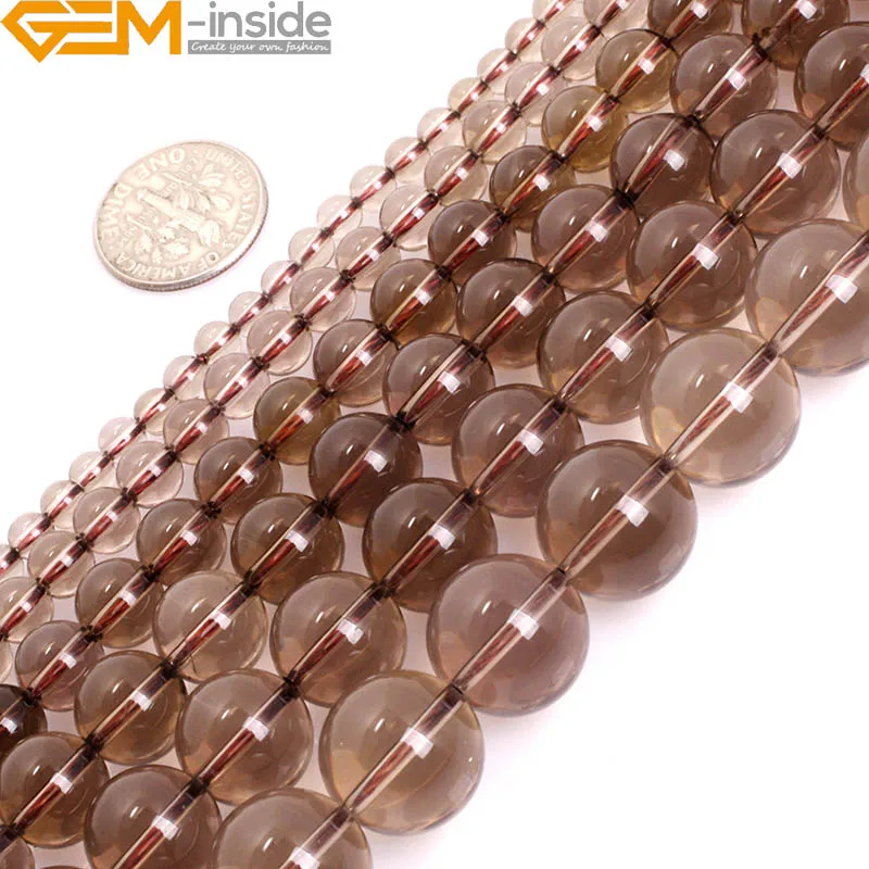 

AAA Grade Natural Round Grey Smoky Quartz Beads Semi-Precious Stone DIY For Jewlery Making Strand 15" 4-14mm Wholesale