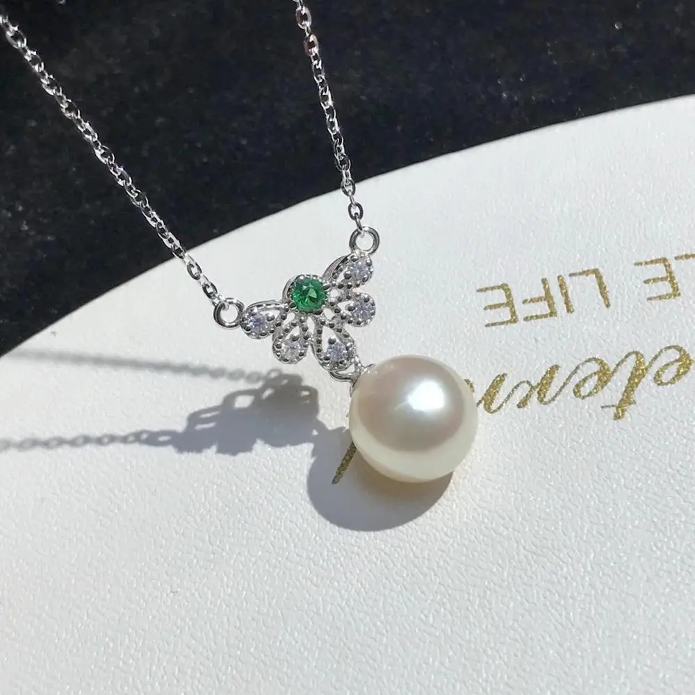 

New Hot 925 Sterling Silver Necklace Findings Jewelry Base Settings Mountings Parts for Akoya Edison Pearls, Coral, Jade