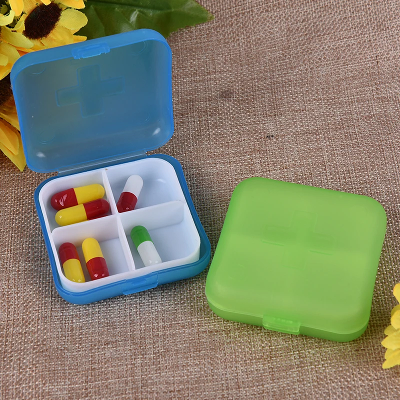 Portable Pill Cases Travel Dispen Storage Container Colorful Drug Dispenser Packing Container 2/4/6 Slot Moisture-proof Pill Box