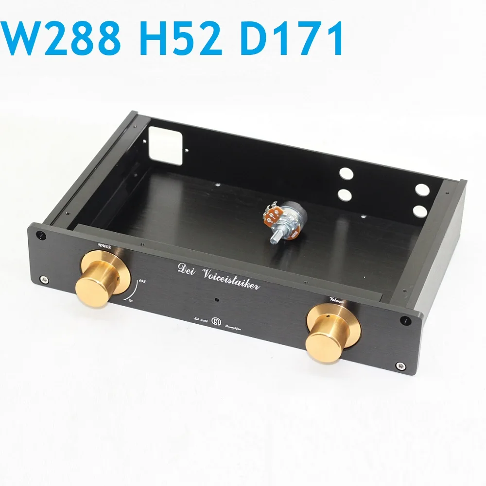 W288 H52 D171 MBL6010 Preamplifier Anodized Aluminum Chassis Preamp Amplifier Case Gold Knob Box Power Amp Enclosure