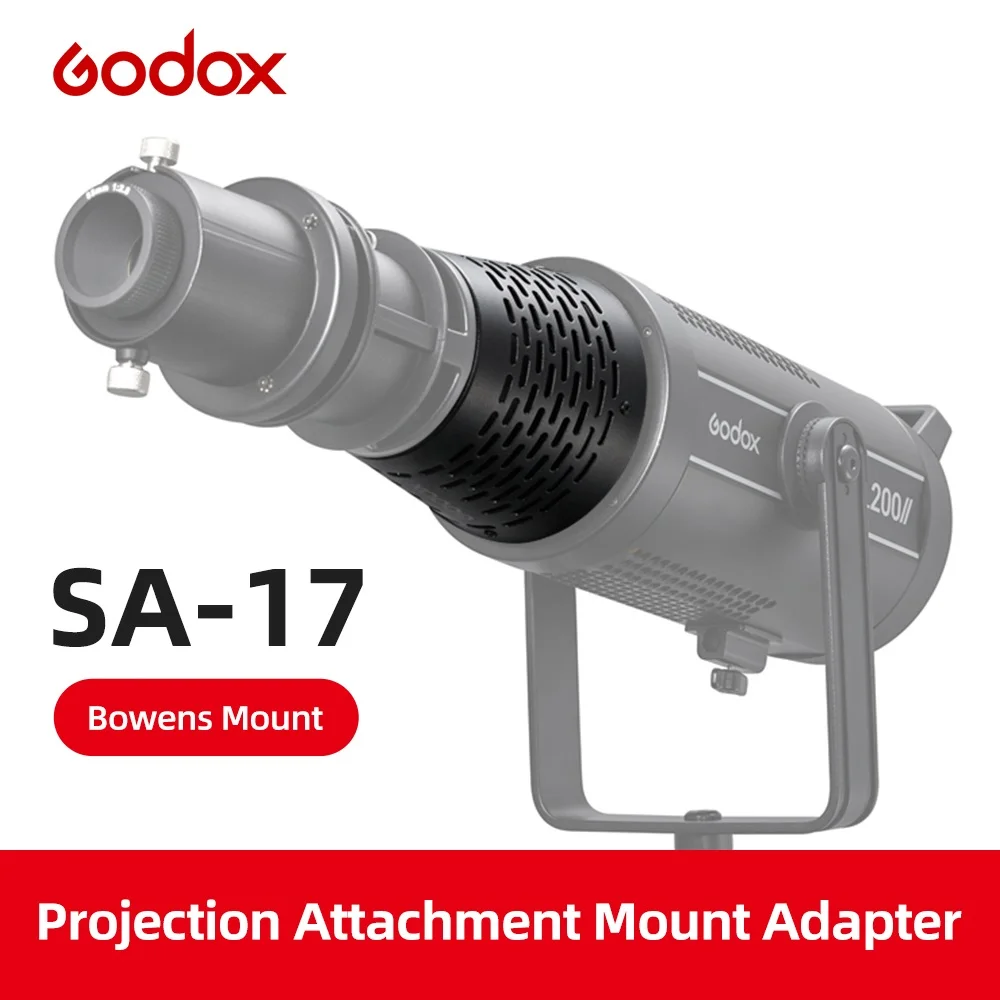 Godox SA-17 Snoot Adapter for Godox SA-P Projector to Bowens Mount S30 S60 VL150 SL-150W SL150II VL300 LED Continuous Light