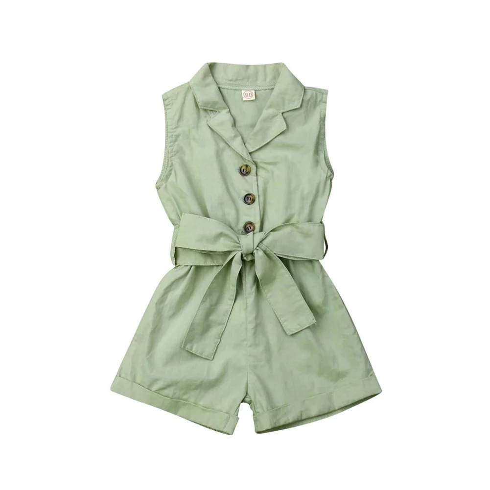 Ropa de moda para niños y niñas, monos sin mangas con pajarita en la cintura, trajes de verano, traje de sol, ropa gener
