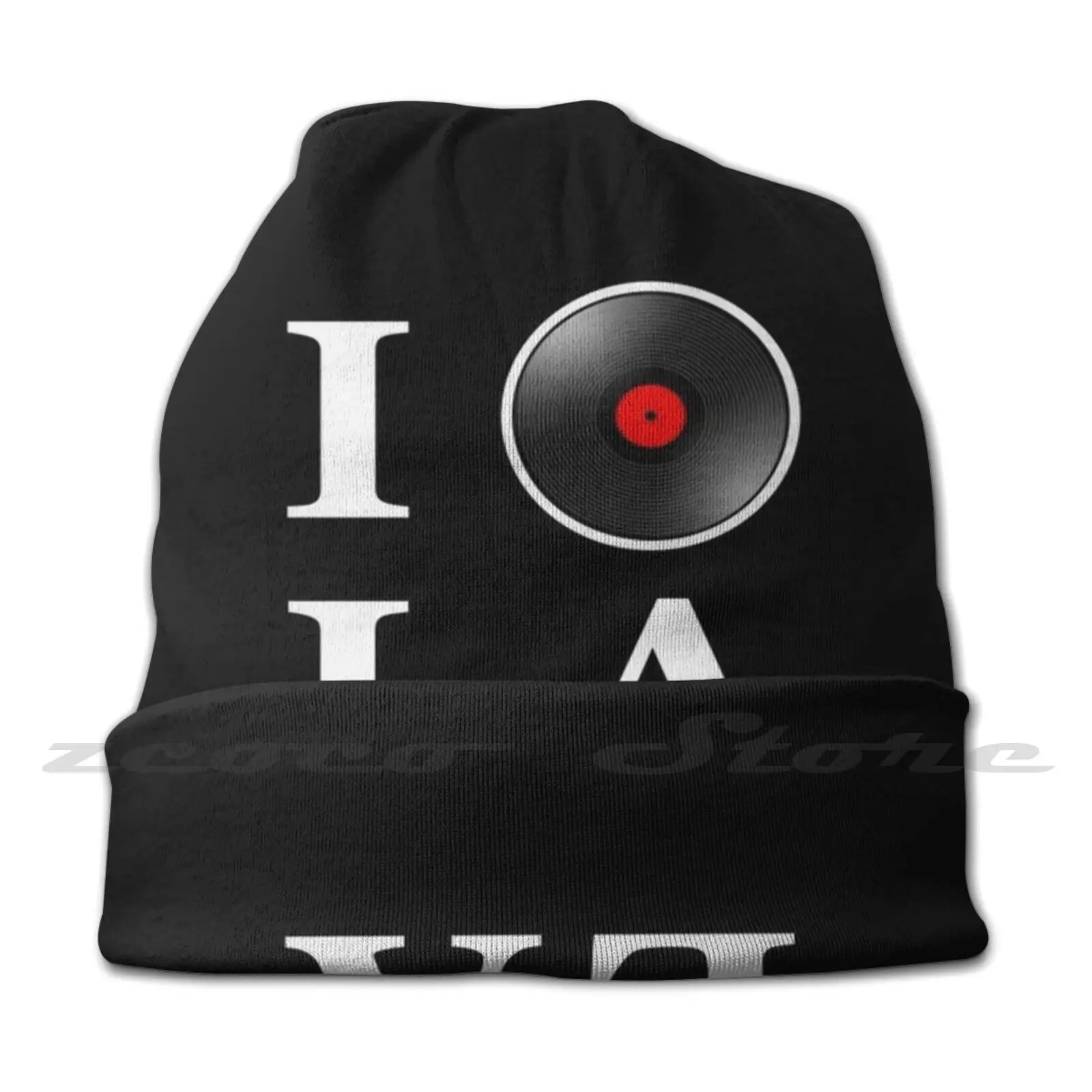 Dj Vinyl Record I Spin La Gift Knit Hat Elastic Soft Personalized Pattern Present Cap Dj Deejay Disc Jockey House Dj Techno Dj