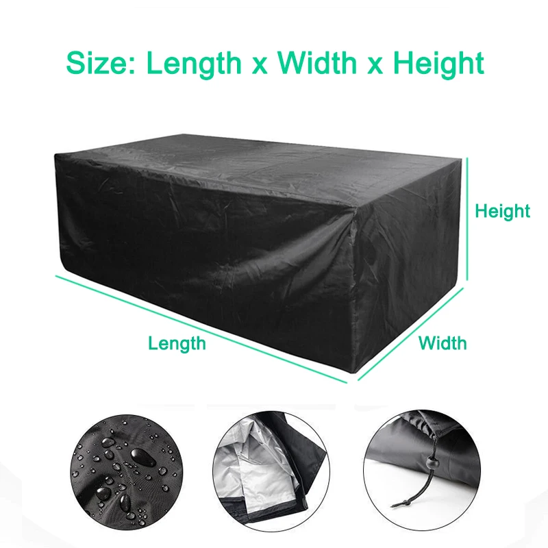 190T 210D Patio Waterproof Cover Outdoor Garden Furniture Covers Rain Snow Chair covers for Sofa Table Chair Dust Proof Cover