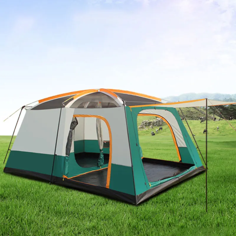 Outdoor Tent Big Space Camping Outing Two Bedroom Tent Ultra-large Hight Quality Waterproof Camping Tents 8-12 Persons Supplies