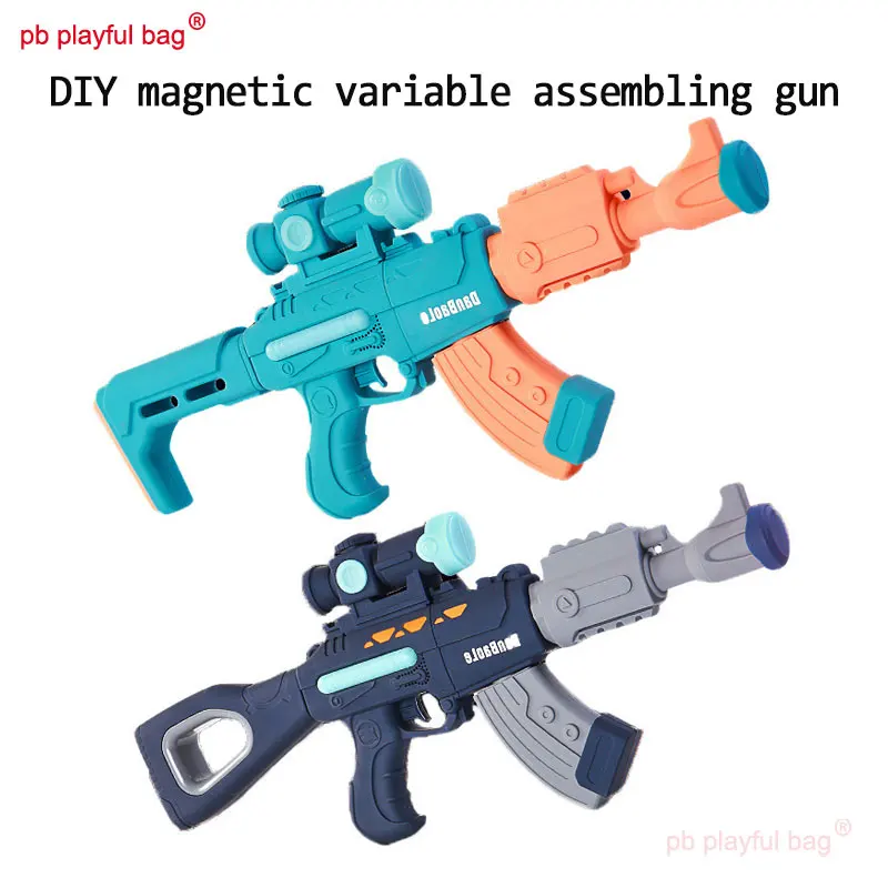 PB Playful Bag Outdoor Sports Variable Magnetic Assembly Simulated Acousto-Optic Children's DIY Educational Toy Set ZG13