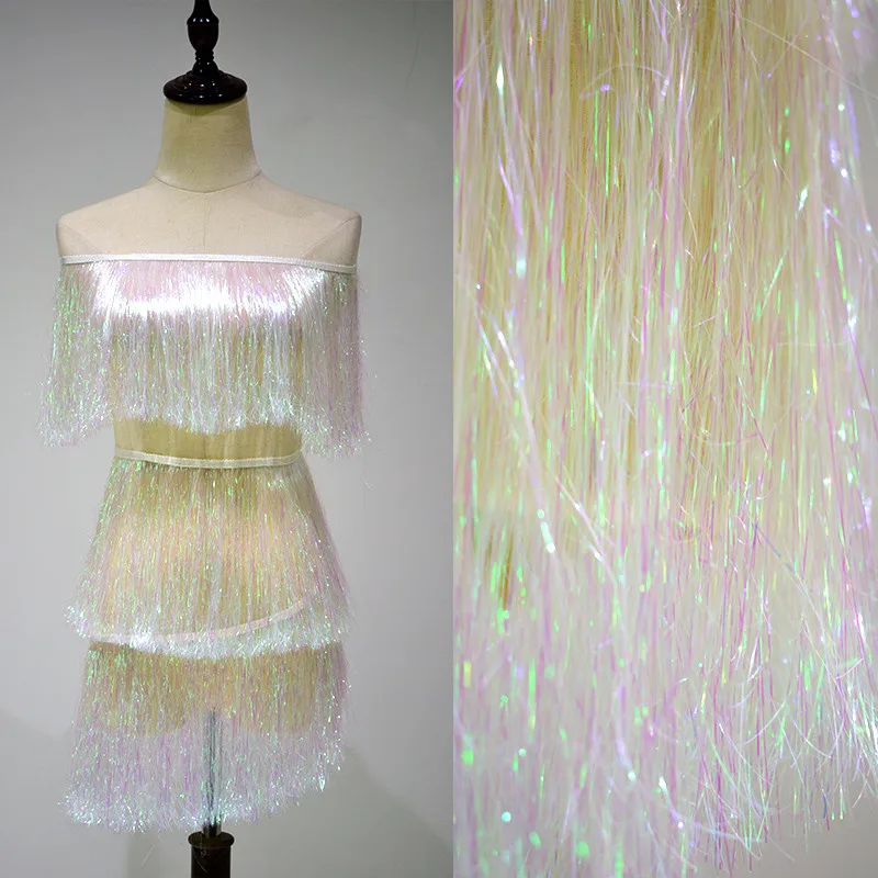 Fringe ornaments fringe skirt clothing accessories fabric illusion laser gradient latin dance row beard lace