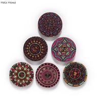 50/100pcs Dark Retro Series Wood Buttons for Handwork Sewing Scrapbook Clothing Crafts Accessories Gift Card 15-25mm