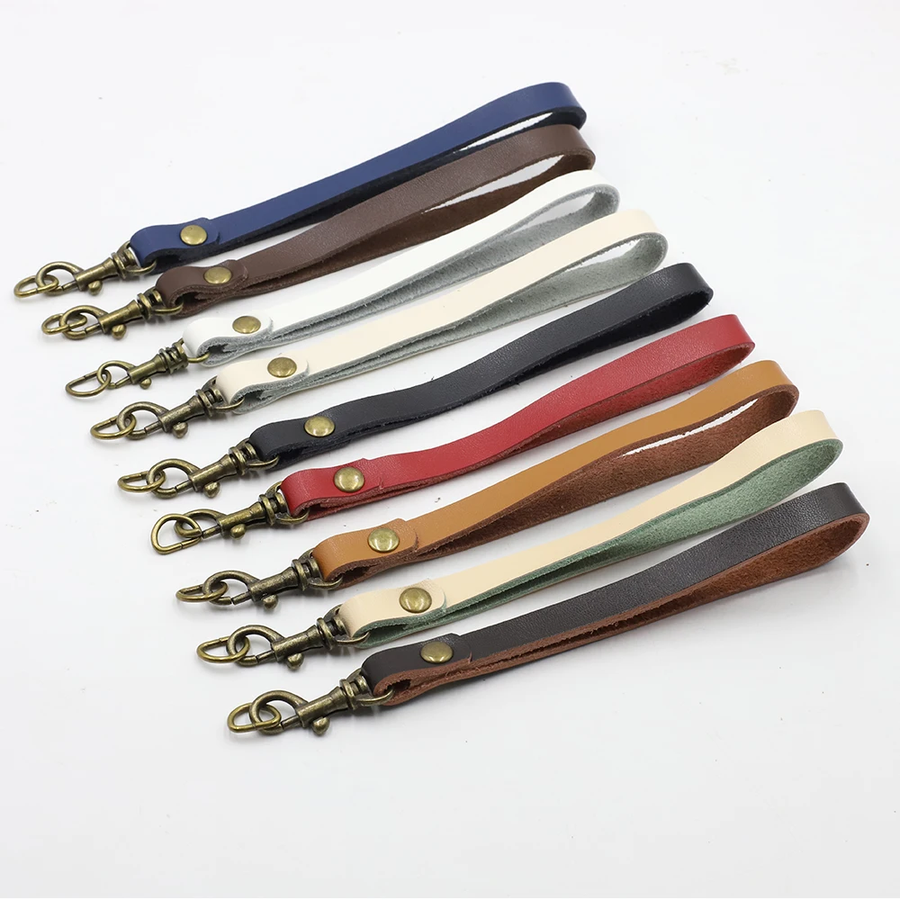 

Genuine Leather Handbag Handle Belts 14.5cm Clutch Bag Strap Replacement Wrist Strap Buckle Wristlet for Purse Wallets Keychain